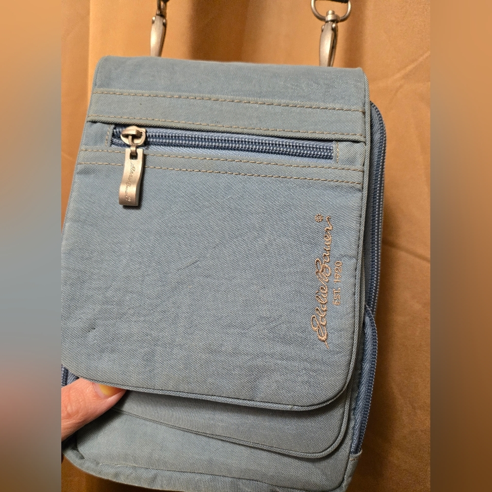Eddie Bauer Adjustable Strap Crossbody Touring Travel Bag Wallet UNISEX blue